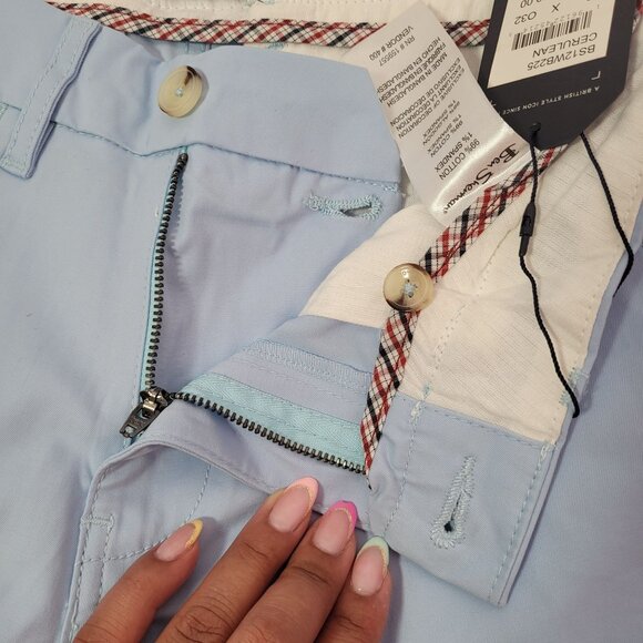 Ben Sherman Men's Straight Leg Stretch Fit Light Blue Chino Pants  Size 30 X 32 - Picture 7 of 10
